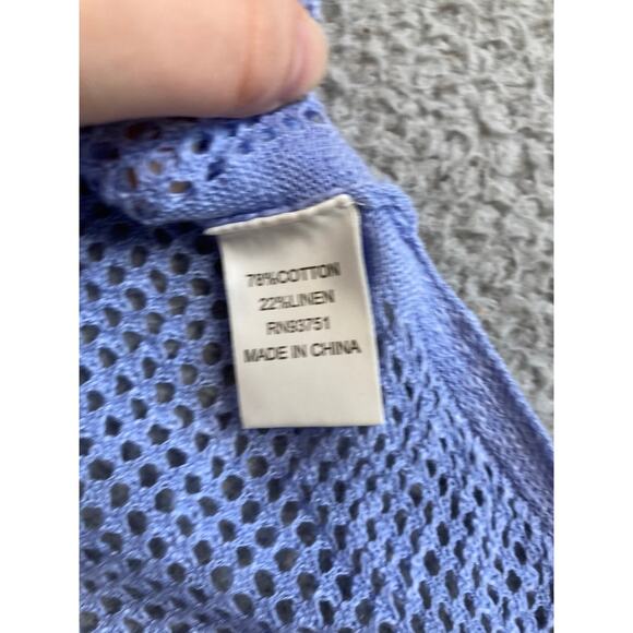 In Cashmere Sweater Small Open Knit Linen Sheer Oversize 3/4 Sleeve Pullove Boho - Picture 11 of 16